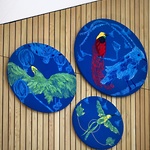 "Mellan himmel och hav" konstnärlig gestaltning för Lindbackens skolas matsal 2019 © Carina Marklund