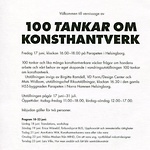 vernissagekort/ 100 tankar om konsthantverk, Riksutställningar, KIF, K.V.H.C  2005-08 